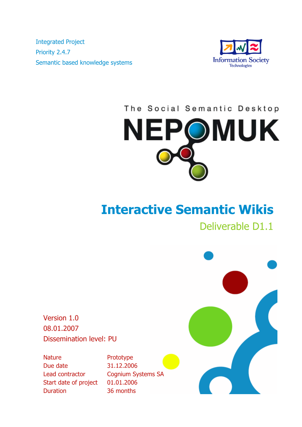 Interactive Semantic Wikis Deliverable D1.1