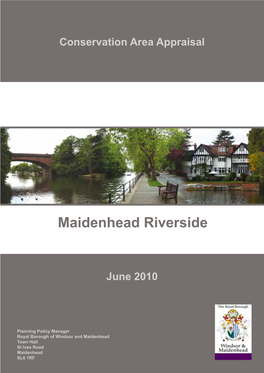 Maidenhead Riverside Conservation Area Appraisal Foreword