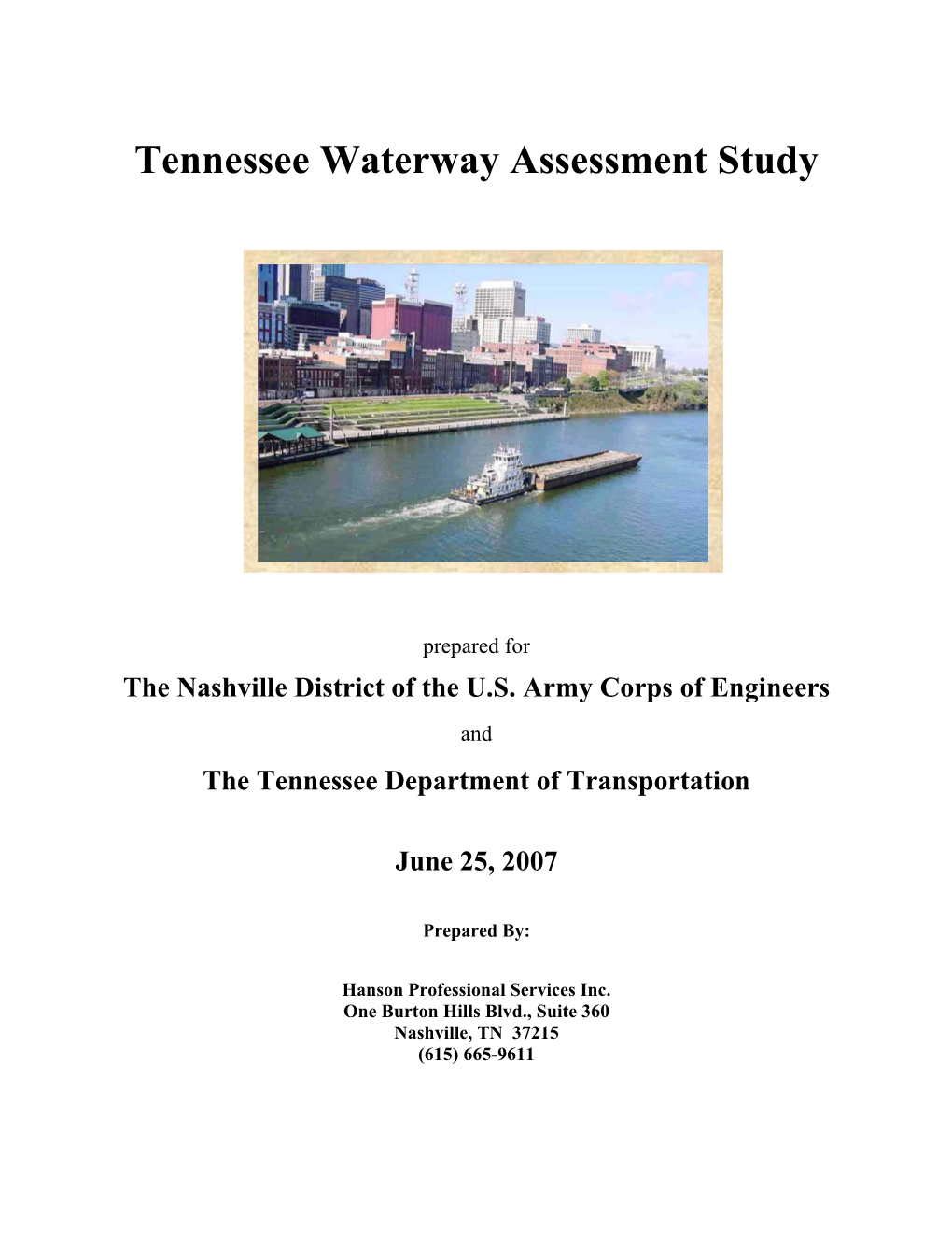 Tennessee Waterway Assessment Study