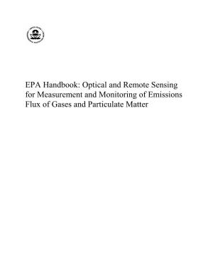 EPA Handbook: Optical and Remote Sensing for Measurement and Monitoring of Emissions Flux of Gases and Particulate Matter