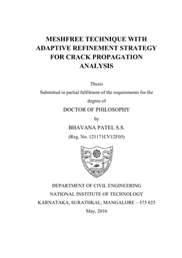 Meshfree Technique with Adaptive Refinement Strategy for Crack Propagation Analysis