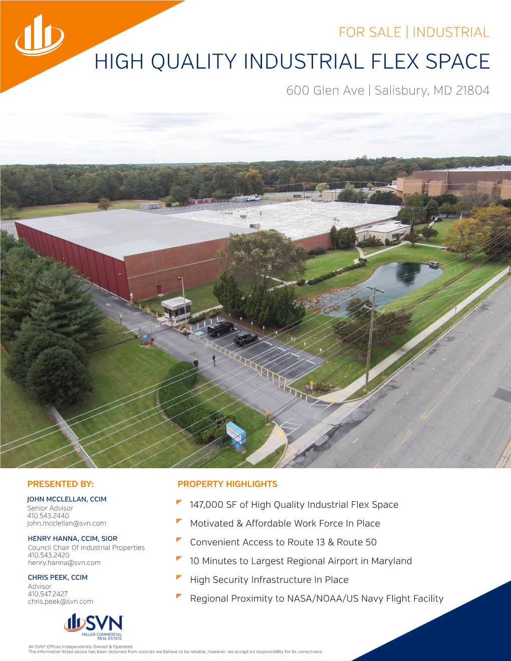 HIGH QUALITY INDUSTRIAL FLEX SPACE 600 Glen Ave | Salisbury, MD 21804