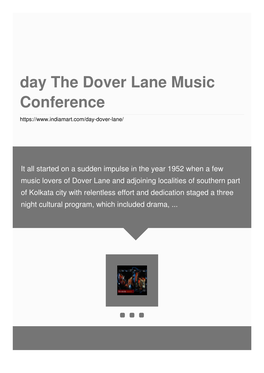 Day the Dover Lane Music Conference