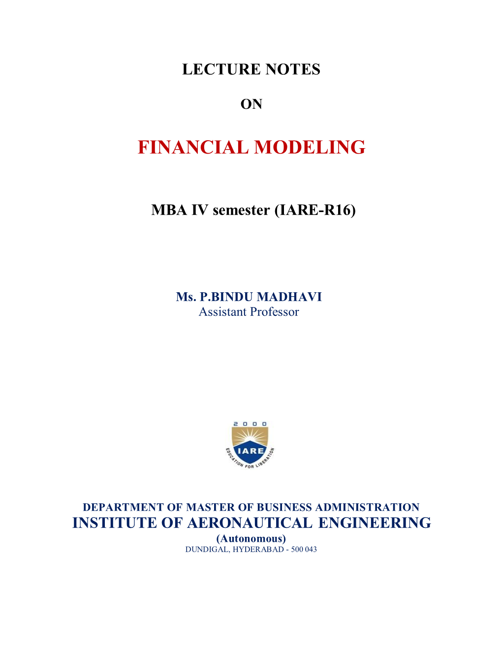 Financial Modeling