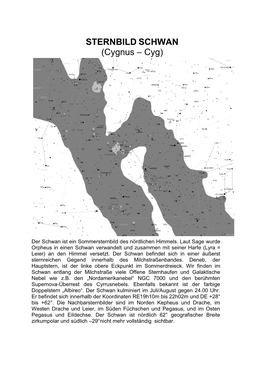 STERNBILD SCHWAN (Cygnus – Cyg)
