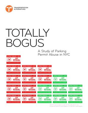TOTALLY BOGUS a Study of Parking Permit Abuse in NYC