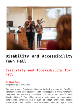 Disability and Accessibility Town Hall,Warren Buffett Hosts Students