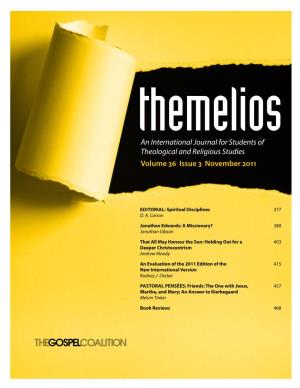 An International Journal for Students of Theological and Religious Studies Volume 36 Issue 3 November 2011