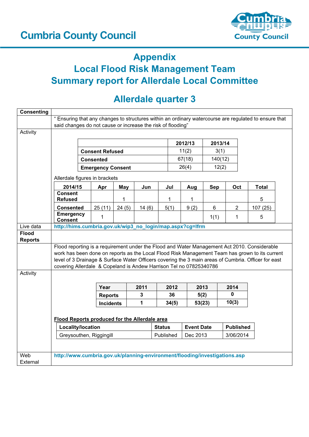 HWG Appendix Flood Risk Quarter 3 , Item 89. PDF 211 KB