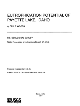 Eutrophication Potential of Payette Lake, Idaho