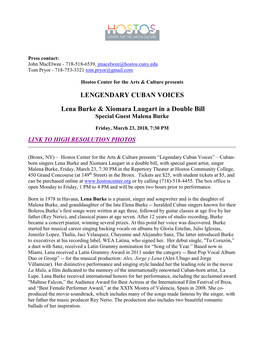 LENGENDARY CUBAN VOICES Lena Burke & Xiomara Laugart
