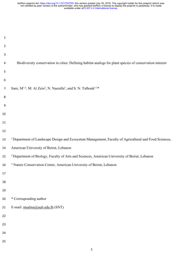 Defining Habitat Analogs for Plant Species of Conservation Interest