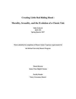 Creating Little Red Riding Hood : Morality, Sexuality, and The
