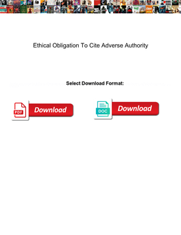 Ethical Obligation to Cite Adverse Authority