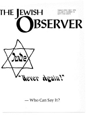 Who Can Say It? the JEWISH QBSERVER