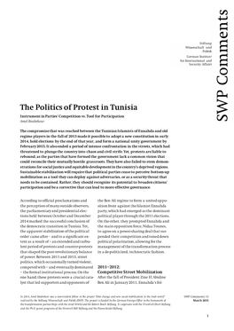 The Politics of Protest in Tunisia WP Instrument in Parties’ Competition Vs