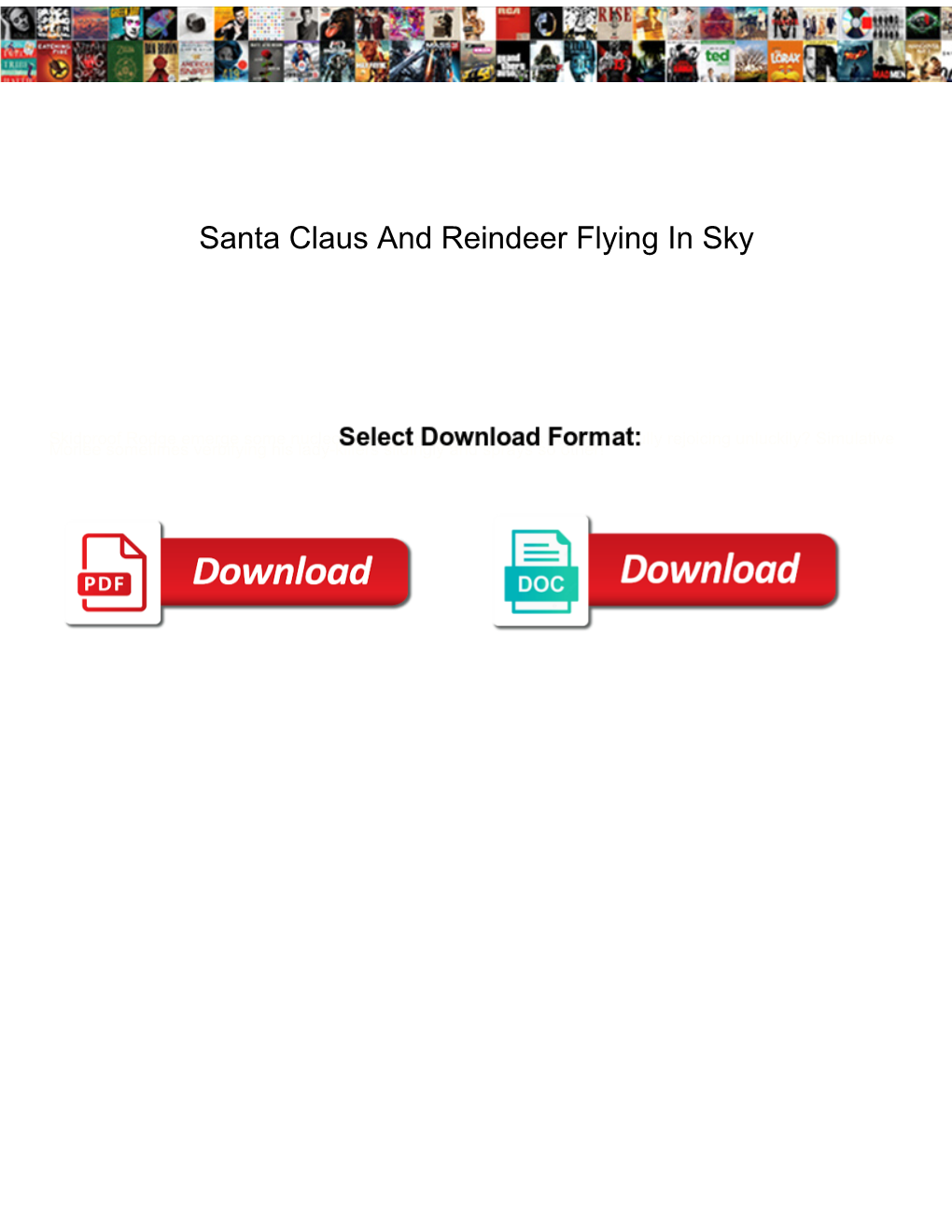 Santa Claus and Reindeer Flying in Sky