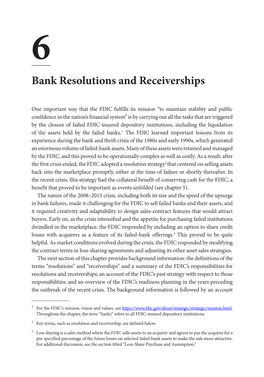 Bank Resolutions and Receiverships