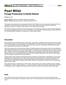 Pearl Millet, Foxtail Millet, Proso Millet, Oats, Sudangrass, Sorghum, and Sorghum-Sudan Hybrids Can Be Planted As Annual Forages