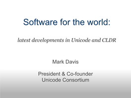 Latest Developments in Unicode and CLDR