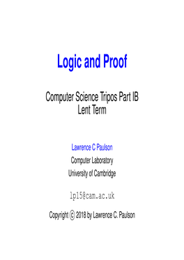 Logic and Proof