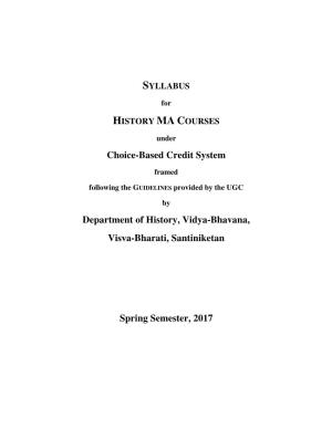 Choice-Based Credit System Department of History, Vidya