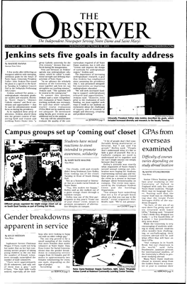 Jenkins Sets Five Goals in Faculty Address