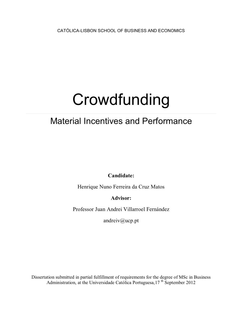 Crowdfunding