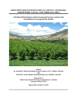 Groundwater Systems in Delta County, Colorado: North Fork Valley and Terraces Area