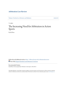 The Increasing Need for Arbitration in Action Sports, 3 584 (2011)