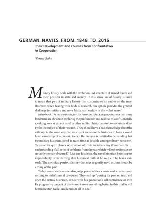 GERMAN NAVIES from 1848 to 2016 Their Development and Courses from Confrontation to Cooperation