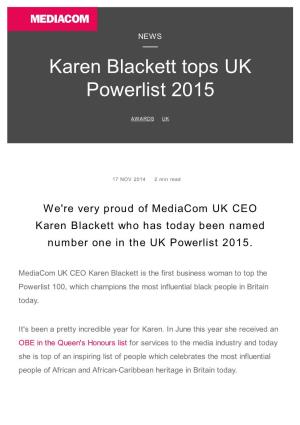 Karen Blackett Tops UK Powerlist 2015