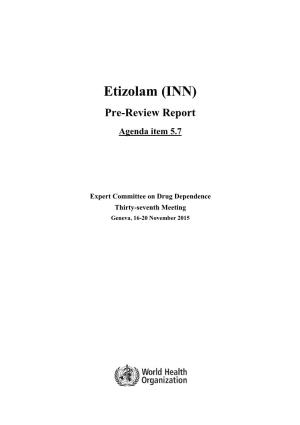 Etizolam (INN) Pre-Review Report