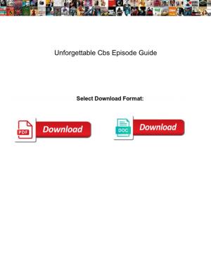 Unforgettable Cbs Episode Guide