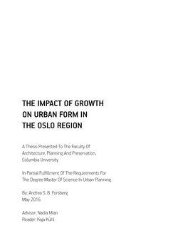 The Impact of Growth on Urban Form in the Oslo Region
