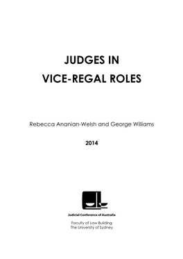 Judges in Vice-Regal Roles