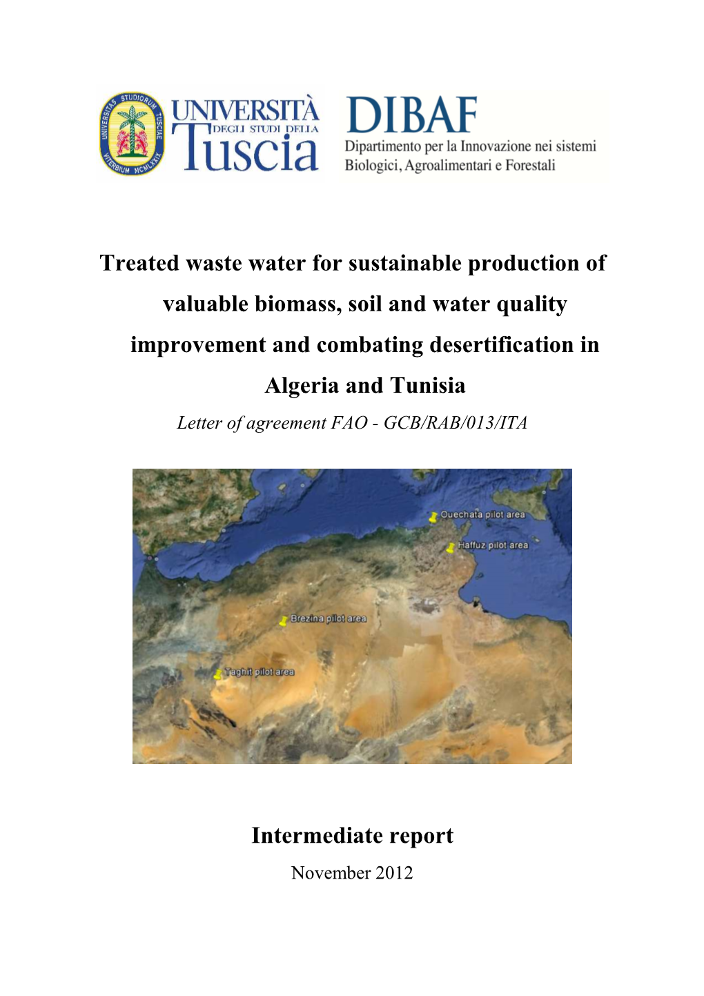 Tunisia Letter of Agreement FAO - GCB/RAB/013/ITA