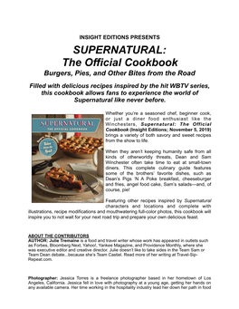 Insight Supernatural Cookbook PR