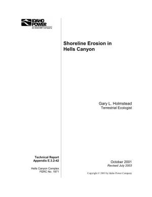 (E.3.2-42) Shoreline Erosion in Hells Canyon