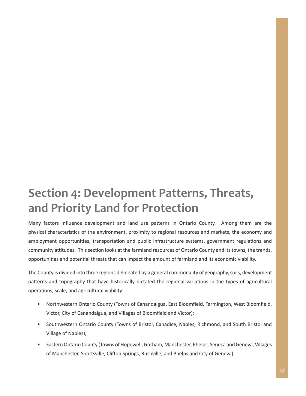 Section 4: Development Patterns, Threats, and Priority Land for Protection