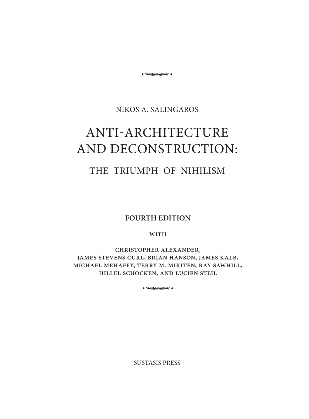 Anti-Architecture and Deconstruction