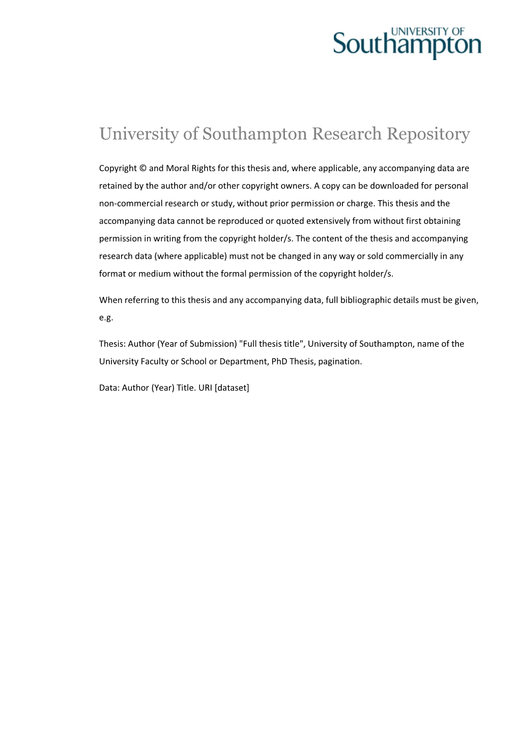 University of Southampton Research Repository