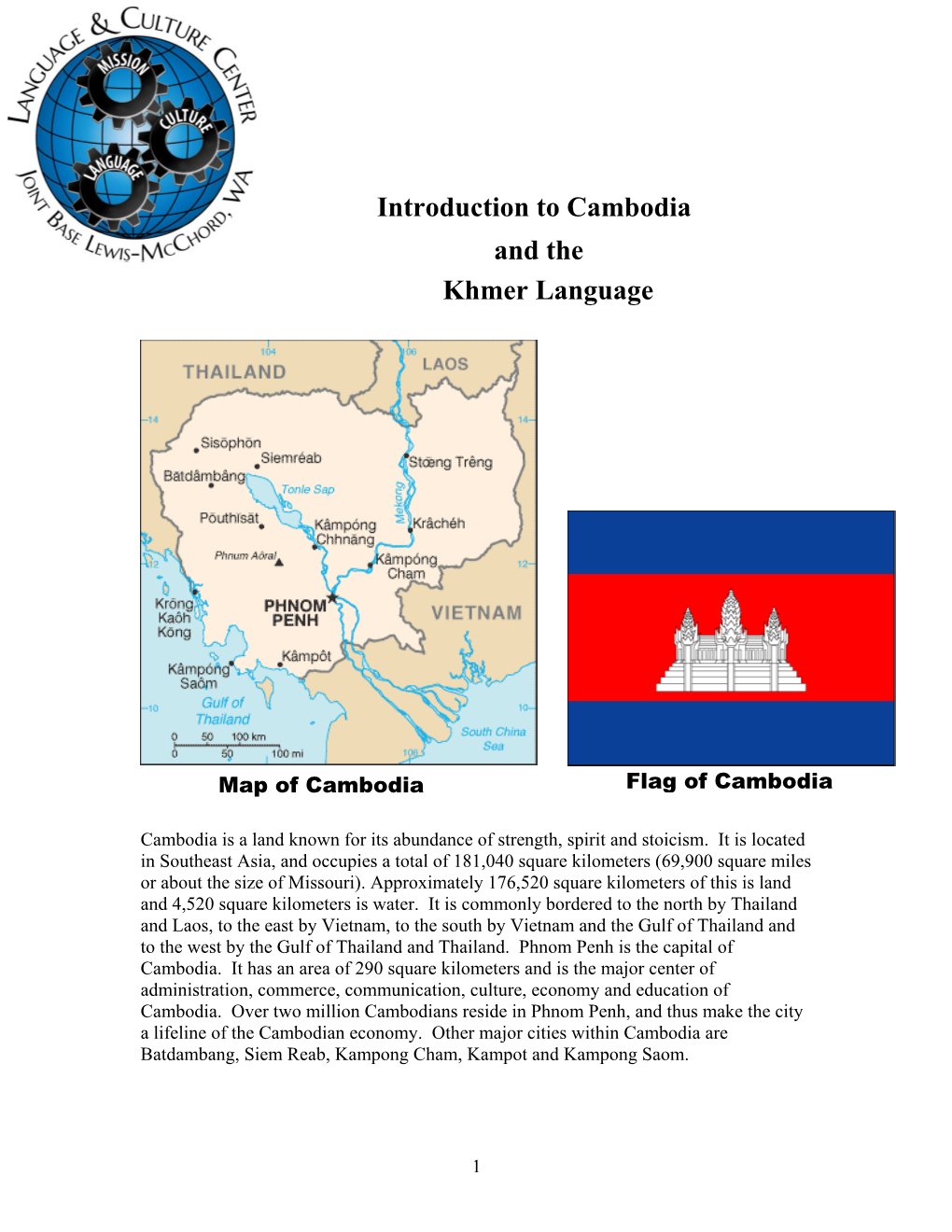 Introduction to Cambodia and the Khmer Language