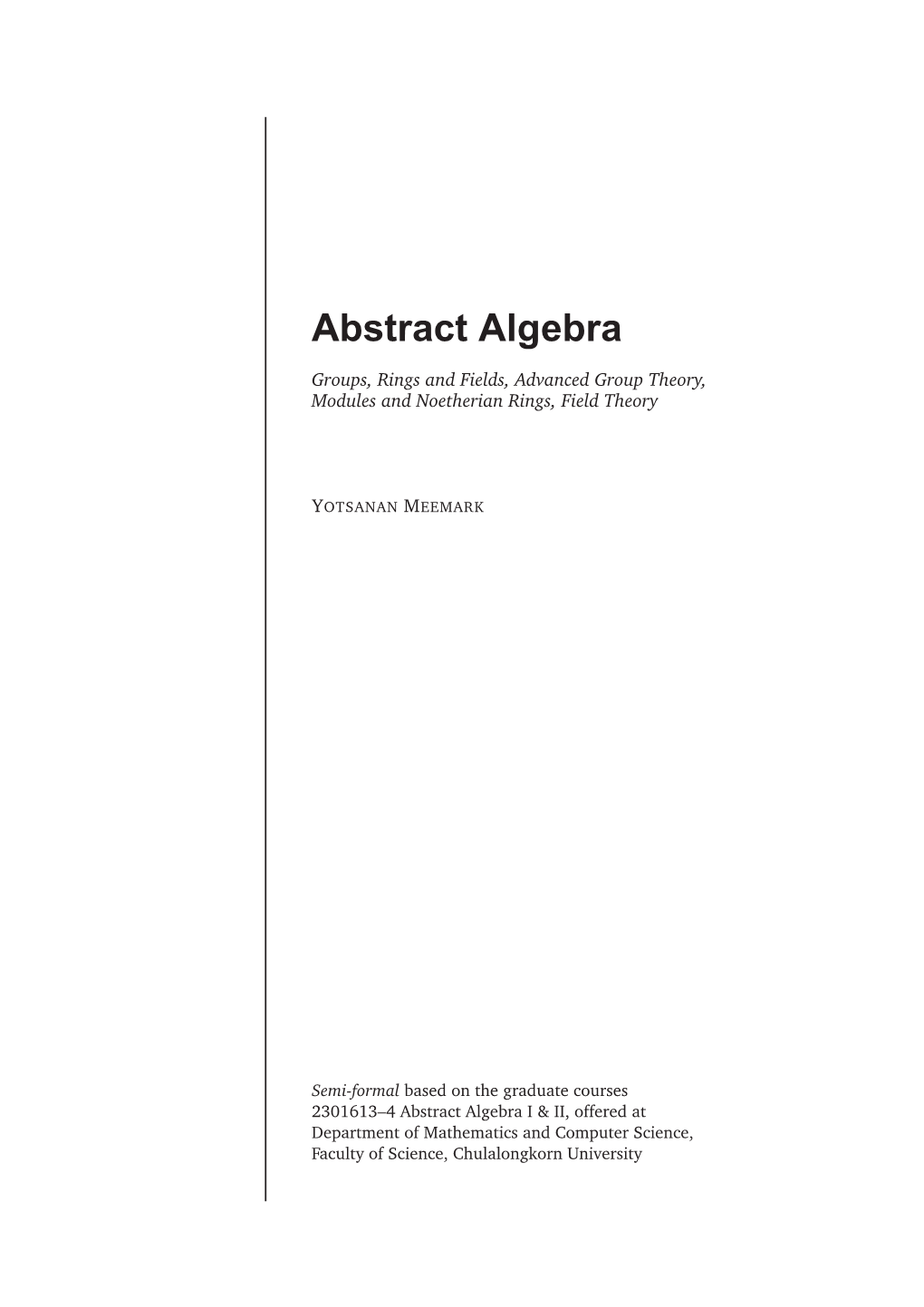 Abstract Algebra