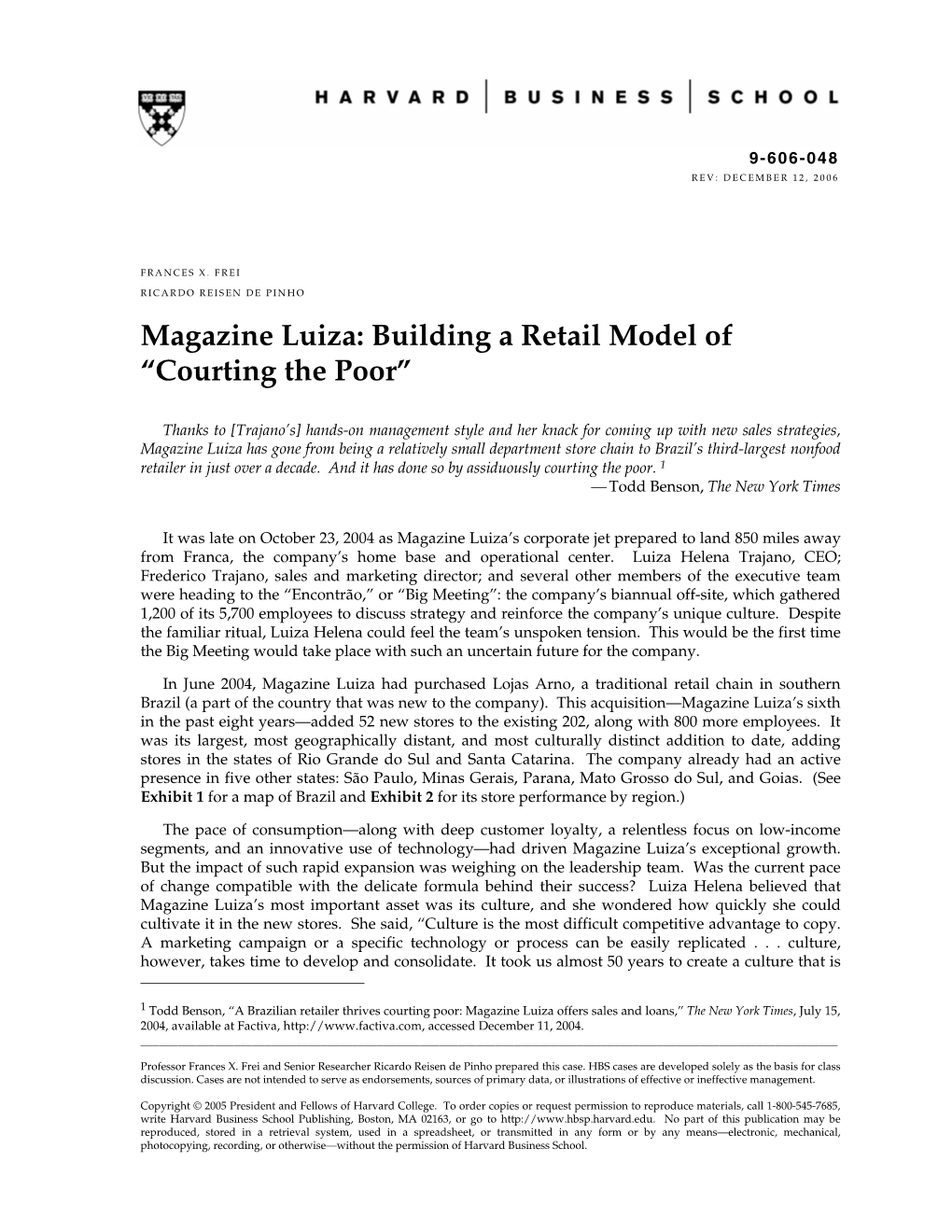 Magazine Luiza: Building a Retail Model of “Courting the Poor”