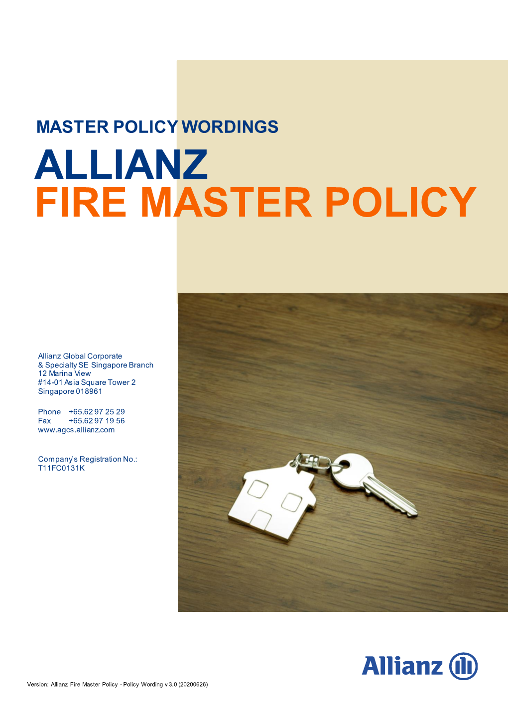 Allianz Fire Master Policy - Policy Wording V 3.0 (20200626)