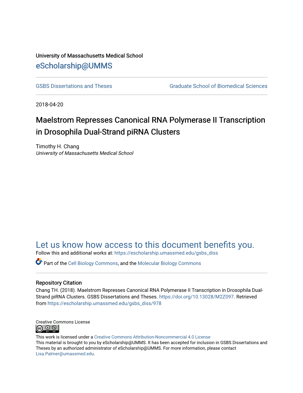 Maelstrom Represses Canonical RNA Polymerase II Transcription in Drosophila Dual-Strand Pirna Clusters