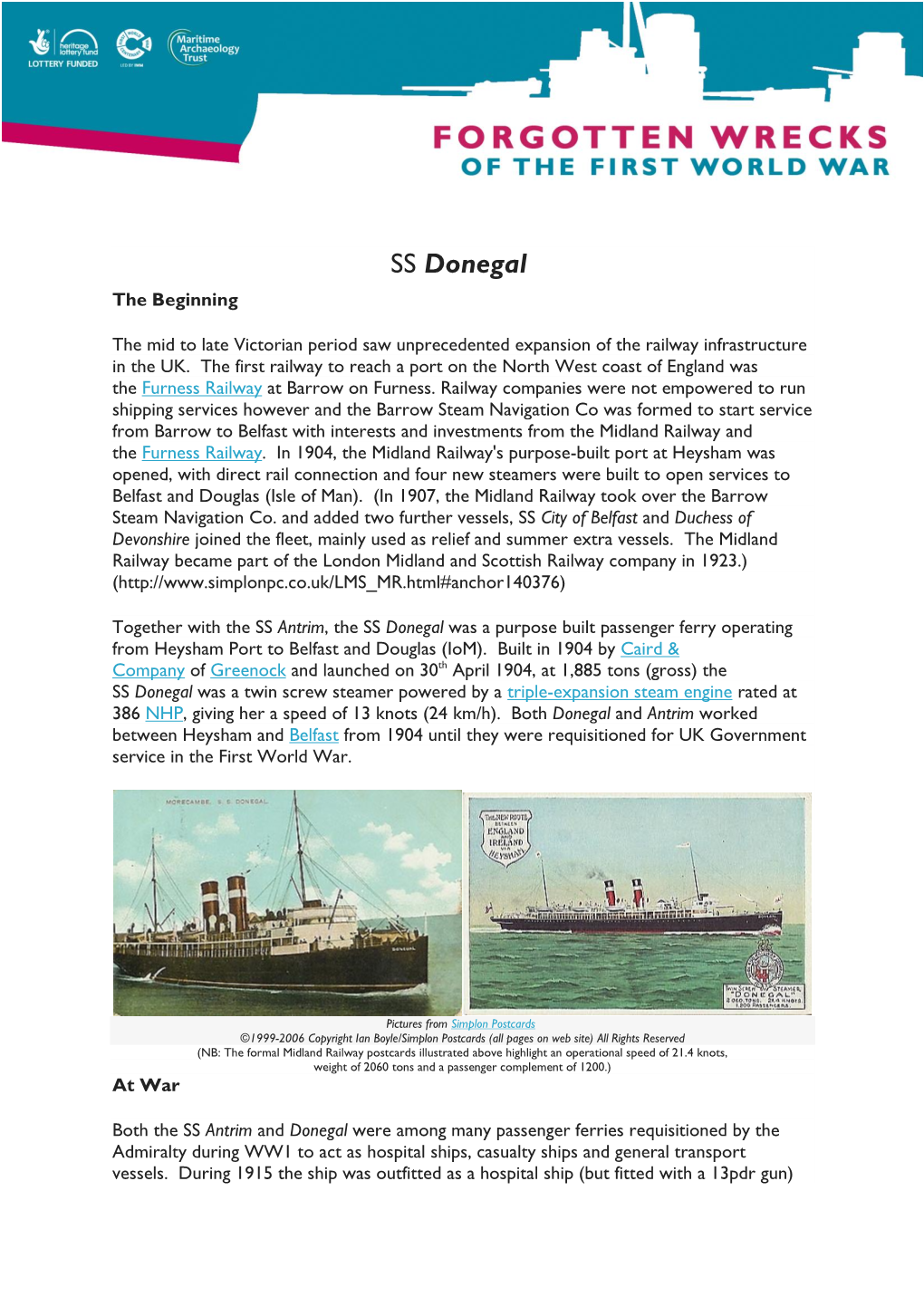SS Donegal the Beginning