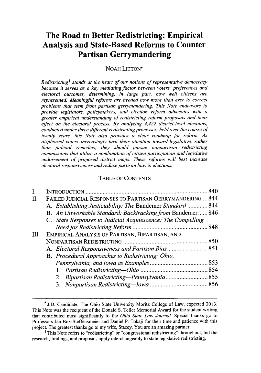 Road to Better Redistricting: Empirical Analysis and State-Based Reforms to Counter Partisan Gerrymandering