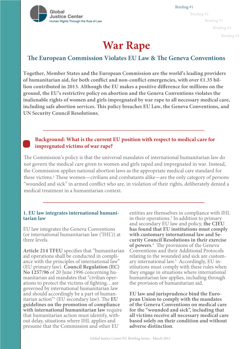 War Rape the European Commission Violates EU Law & the Geneva Conventions